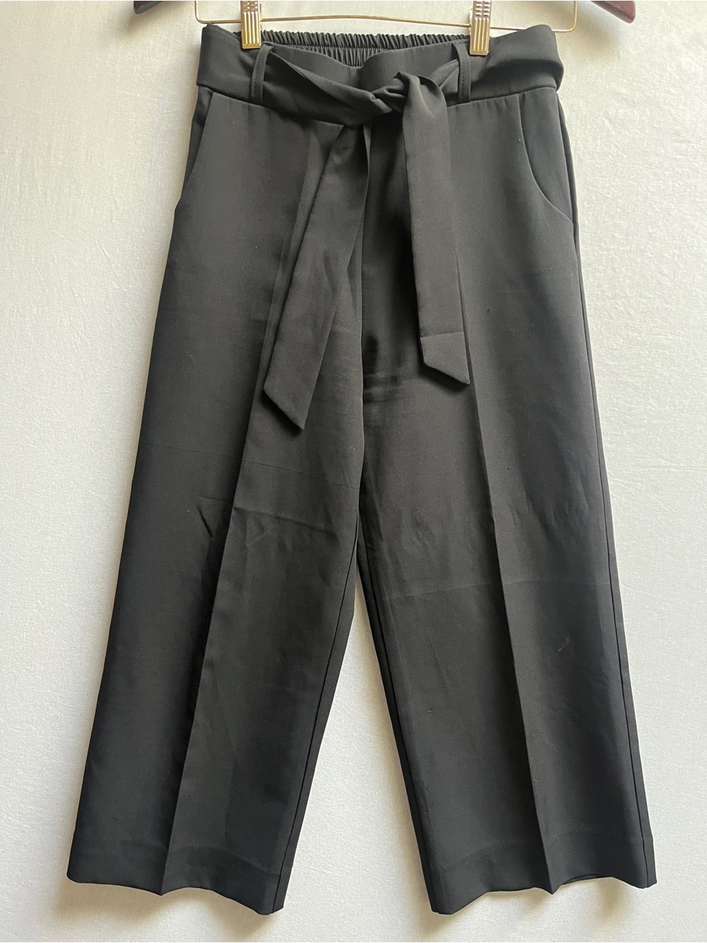 Koton Wide Leg Cropped Culottes Waist Tie Belt Size S